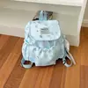 Mochila elegante y moderna con estampado de estrellas para niñas, mochila casual dulce estilo bosque con cordón para mujeres jóvenes