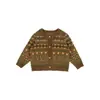 Cardigan de Punto Retro Floral Estilo Coreano Nuevo Otoño 2026 para Niñas, Ropa Infantil, Abrigo para Niños, Suéter