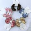 Accesorios para el cabello de encaje transfronterizo con perlas y diamantes, banda de cuero con perlas, cuerda para el cabello, código de barras de 2 tarjetas, cuerda para la cabeza, anillo para el cabello con cuentas redondas, 2 yuanes