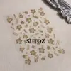 2025 Puxixi Novos Adesivos para Unhas Outono e Inverno Pó de Glitter Fresco Flor de Hibisco Adesivos para Unhas Francesas