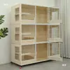 Gaiola para Gatos Gaiola de Criação Três Andares Pet Shop Gaiola para Gatos de Madeira Maciça Espaço Livre Casa Interior Armário para Gatos de Dois Andares Gatil