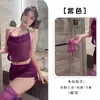 Fan Lei Lencería Sexy Pura Tentación Morado Estilo Banda para el Vientre Pijama Transparente Tentación Pijama de No Quitar Set 1007