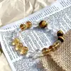 Pulseira de Cristal Branco Natural Pulseira de Cristal Torre Amarela Olho de Tigre Amarelo Pulseira de Nicho Presentes para Namoradas
