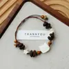 Pulsera de Grano de Café de Cerámica Jingdezhen, Refrescante y que no se decolora, Joyería de Alta Gama para Mujer, Accesorio Versátil de Nuevo Estilo Chino, Mayoreo