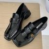 Zapatos de Mujer Versátiles de Estilo Británico con Rosa Personalizada Listos para Usar, Suela Suave, Diseño de Nicho, Punta Cuadrada, Tacón Grueso, Dos Formas de Usar, Slip-On