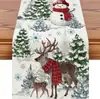 Navidad Nuevo Llegado Festival Navideño Camino de Mesa Decoración Festiva Camino de Mesa de Lino Decoración de Mesa de Comedor del Hogar Mantel Navideño