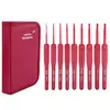 En Stock Set de Ganchillos de Mango Suave Rojo Herramientas de Ganchillo Tejer Hilo DIY Kit de Materiales de Ganchillo de Óxido de Aluminio