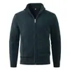 Comércio exterior transfronteiriço outono e inverno novo cardigã masculino de gola alta suéter grosso com zíper jaqueta casual suéter de tricô para homens
