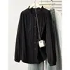Blusa elegante y casual para mujer, perfecta para principios de otoño, con cuello con volantes y mangas largas, diseñada para figuras de talla grande. 0965