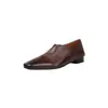 Zapatos de tacón bajo para mujer hechos de piel de vacuno de plena flor, con punta cuadrada, acabado envejecido y un diseño cómodo, perfectos para otoño e invierno