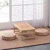 Mesa de Café Pequeña de Ventana Abuhardillada Estilo Japonés, Mesa Tatami, Mesa Baja Simple Inspirada en Zen, Mesa Pequeña de Uso Doméstico para Balcón, Juego de Mesa y Sillas para Casa de Huéspedes