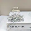 Corea del Sur Dongdaemun Flor de Cristal Transparente Pinza Grande Moda Pinza de Tiburón Accesorios para el Cabello de la Parte Posterior de la Cabeza Pasador para el Cabello de Mujer Verano