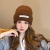 Gorro de lana de estilo japonés para mujer, combinable con todo, para otoño e invierno, con cara blanca, protección para las orejas pequeñas, gorro de punto de estilo coreano con cabeza grande.