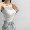 Pure Desire Spice Girl Outer Wear Hollow Bow Vest Mulheres Verão Removível Chest Pad Spice Girl Slim-fit Short Sling Top