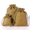 Bolsa de lino compuesto con cordón para joyería, bolsa de embalaje para regalo, a prueba de polvo, joyería Wenwan, bolsa de lino navideña al por mayor