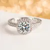 Bolso Cuadrado de Princesa Anillo de Pareja Anillo de Zirconia de Cuatro Garras para Hombre y Mujer Tendencia de Moda Anillo Abierto de Fila de Diamantes Clásico