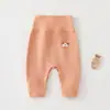Calça Bebê Primavera e Outono Algodão Puro Novo Estilo Calça Simples Bebê Cintura Alta Proteção da Barriga Leggings Casuais Calça Grande para Todas as Estações