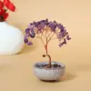 Cornucopia Árbol de la Fortuna de Cristal Citrino Amatista Árbol de la Fortuna Adorno de Escritorio para Hogar y Oficina