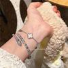 Pulsera cuadrada de circón con personalidad de moda, diseño de nicho, verano dulce y cool, estilo ins, pulsera abierta ajustable