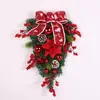 Enfeite de Porta Árvore de Natal Invertida Transfronteiriço 45cm Decoração de Janela de Rattan Guirlanda para Pendurar na Parede de Shopping Center Hotel