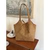 Bolso de Tote Grande de Doble Cara Retro Coreano para Mujer en Otoño e Invierno Nuevo Estilo Perezoso para Viajar Bolso de Hombro Portátil