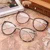Armazón de Metal Floral Transparente para Gafas de Mujer ins Redondo Marco Grande Espejo Plano Retro Transfronterizo Europeo y Americano Armazón para Gafas Ópticas