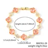 Pulseira em Formato de Trevo de Quatro Folhas Transfronteiriça para Mulheres, Luxo Leve, Design Floral de Alto Padrão, Trevo da Sorte, Joia Floral da Moda Fonte