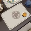 Jogo Americano Vintage Chinês Impermeável à Prova de Óleo Isolante Térmico Mat para Mesa de Jantar Jogo Americano de Couro PU Sem Lavagem à Prova de Poeira Retangular