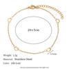 Moda Europea y Americana Diseño de Nicho Decoración Personalizada para el Pie Cadena de Pie de Acero Inoxidable Chapado en Oro de 14K Costura Simple de Corazón para Mujeres