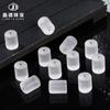 Jingde joyería 10 * 14 mm tubo redondo de vidrio esmerilado blanco y negro cuentas sueltas espaciador accesorios de joyería DIY cuentas cilíndricas al por mayor
