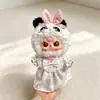 Apenas Roupas de BonecaRoupas de Boneca de 20cm para Bonecas de Três Anos, Terceira Geração Vestido Roxo de Bolinhas de Chiffon de 20cm com Laço em Forma de Orelha, Roupa de Reposição para Boneca