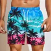 Pantalones de playa holgados europeos y americanos 2024, pantalones de surf de verano con estampado 3D de humo, pantalones cortos de moda para hombre
