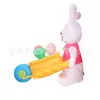 Decoración Hinchable de Conejo con Carrito y Huevos para Fiesta de Pascua en Jardín Exterior