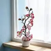 Novo Vaso de Três Pernas Flor de Ameixa Artificial Bonsai Estilo Chinês Layout de Pousada Vasos para Fotografia Interna Adereços Falsos de Flor de Ameixa de Inverno