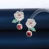 Pendientes de lujo ligeros con forma de flor, pendientes con microincrustaciones de circonita s925, diseño moderno que combina con todo, sensación atmosférica de alto nivel.