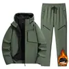 Chaqueta Gruesa Cálida con Forro Polar para Hombre Otoño e Invierno, Chaqueta de Capa Base Suave con Capucha Holgada, Traje de Pareja en Stock