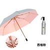 Parasol triple plegable de doble capa plateado titanio para mujer, bloqueador solar, anti-ultravioleta, paraguas reforzado antiviento, sombrilla de sol de color sólido