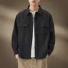 Camisa de Manga Larga Hombre Otoño Nueva Retro Japonesa Rayada Suelta Camisa Tendencia Casual Ropa de Trabajo Top Exterior Delgado
