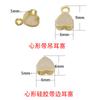 Plugue de ouvido de silicone transparente em forma de coração de ouro 18K com plugue de ouvido pendurado plugue de ouvido plugue de ouvido acessórios de brinco DIY