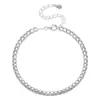 Pulseira de Prata Pura 990 Prata Quebrada para Mulheres, Design de Nicho Ins, Nova Pulseira Quadrada de Prata Quebrada para Namoradas