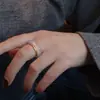 Anillo de Ágata Calcedonia Blanca Natural de Alta Calidad, Anillo Blanco de Ágata Blanca Congelada Lichi Luna Blanca, Anillo Ancho y Grueso para Hombres y Mujeres