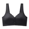 Sutiã de látex com fecho frontal, colete fino de botões frontais, push up, suporte macio e confortável, lingerie anti-queda para mulheres
