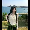 Camiseta básica de manga larga color albaricoque con cuello tipo polo para mujer 2026 Otoño/Invierno Nuevo Diseño de Alta Gama Ajuste Delgado Top Ropa de Abrigo