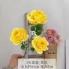 Flores Artificiais com 3 Cabeças Pequenas de Lótus para Decoração de Salão de Casamento, Parede de Flores Artificiais, Peônias para Vitrines de Lojas de Roupas e Arranjos Florais