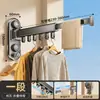 Secador de ropa potente con ventosa para balcón, tendedero oculto de pared para interiores, no requiere taladrar, herramienta retráctil para secar ropa