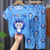 Pijama de Verano para Niños de Tailandia, Camiseta de Manga Corta y Pantalones Cortos, Delgado, Infantil, Nuevo 2025, Ropa de Casa para Niños, Traje para Niños Medianos y Grandes