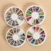 Uña nido de metal mixto, uña remache, joyería para uñas en caja, nido mixto dorado y plateado, uña 12