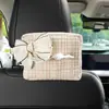 Caja de Pañuelos para Coche Estilo Lluvia Azul, Caja de Pañuelos Pequeña para Coche Estilo Fragante, Caja de Pañuelos para Respaldo de Asiento de Coche Simple y Linda con Lazo para Mujeres
