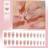 Usar pieza de arte de uñas rojo neto blanco color semitransparente cadena diamante rubor floreciente arte de uñas lazo producto terminado removible