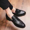 Moda Británica de Invierno Zapatos Casuales de Cuero con Punta Zapatos sin Cordones para Salón de Peluquería de Discoteca Zapatos Mocasines que Aumentan la Altura Zapatos Cálidos de Algodón para Hombre